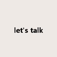 let's talk是什么意思