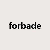forbade是什么意思