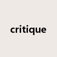 critique是什么意思
