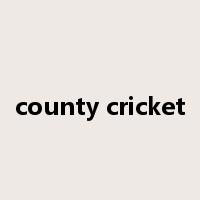 county cricket是什么意思