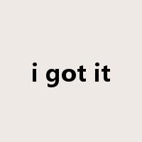 i got it是什么意思