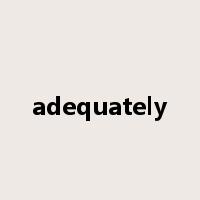 adequately是什么意思