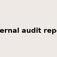 internal audit report是什么意思