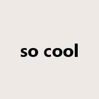so cool是什么意思