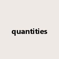 quantities是什么意思