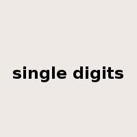 single digits是什么意思