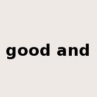 good and是什么意思