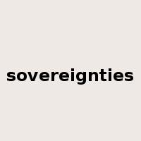 sovereignties是什么意思