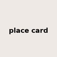 place card是什么意思
