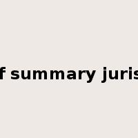 court of summary jurisdiction是什么意思