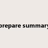 prepare summary是什么意思