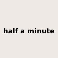 half a minute是什么意思