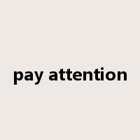 pay attention是什么意思