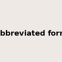 abbreviated form是什么意思