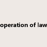 operation of law是什么意思