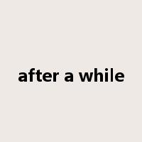 after a while是什么意思
