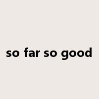 so far so good是什么意思