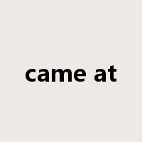 came at是什么意思