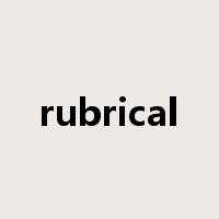 rubrical是什么意思