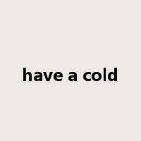 have a cold是什么意思