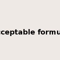 acceptable formula是什么意思