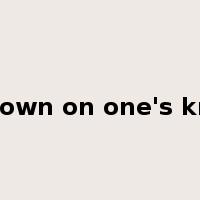 go down on one's knees是什么意思