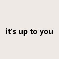 it's up to you是什么意思