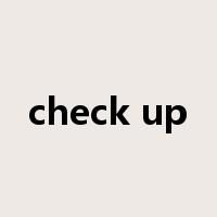 check up是什么意思