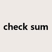 check sum是什么意思