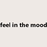 feel in the mood是什么意思