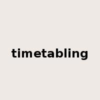 timetabling是什么意思