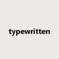 typewritten是什么意思