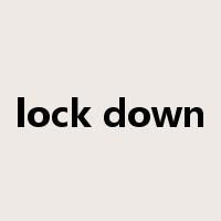 lock down是什么意思