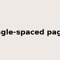 single-spaced pages是什么意思