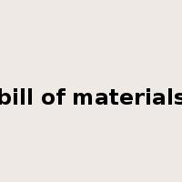 bill of materials是什么意思