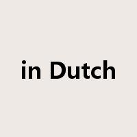 in Dutch是什么意思