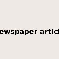 newspaper article是什么意思