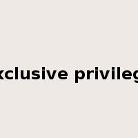 exclusive privilege是什么意思