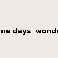 nine days' wonder是什么意思