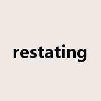 restating是什么意思