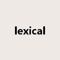 lexical是什么意思