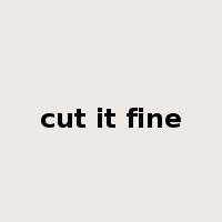 cut it fine是什么意思