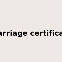 marriage certificate是什么意思
