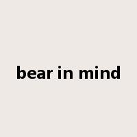 bear in mind是什么意思