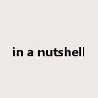in a nutshell是什么意思