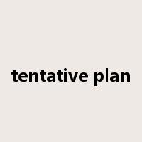 tentative plan是什么意思
