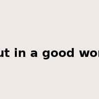 put in a good word是什么意思