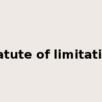 statute of limitation是什么意思