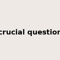 crucial question是什么意思