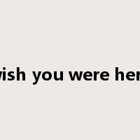 wish you were here是什么意思